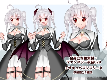 全身立ち絵素材・ファンタジー衣装029《サキュバスシスター》 [shiro*hana]