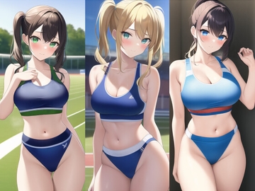 陸上部 ハイレグブルマ娘たち 700枚 [宮乃森]