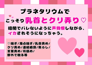 プラネタリウムでこっそり乳首とクリ弄り 暗闇でバレないように声我慢しながら、イカされそうになっちゃう。 [ぺんぎん村]