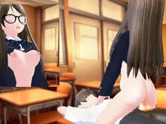 放課後の教室で着衣セックス配信するメガネ女子!
