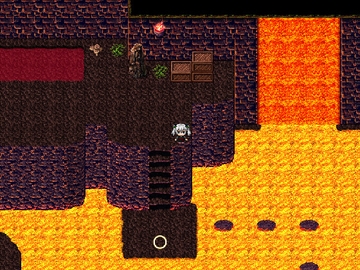 RPGツクールMV・MZ用 マップチップ・タイルセット07 『魔物の酒場・ダンジョン鍛冶屋・武器屋・マグマ・炎の洞窟・牢獄の町』 [タイルセット/マップチップ習作所]