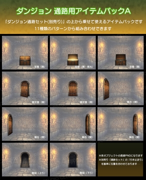 【背景素材集】ダンジョン通路用アイテムパックA [スタジオセレスト背景素材店]