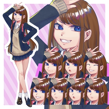 【商用OK】ギャルの制服女の子 [うさぎとカメの素材処]