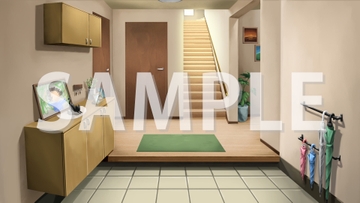 【背景素材】現代家屋の玄関【時間差分4点】 [株式会社muku.]