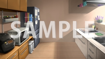 【背景素材】現代家屋のキッチン【時間差分4点】 [株式会社muku.]