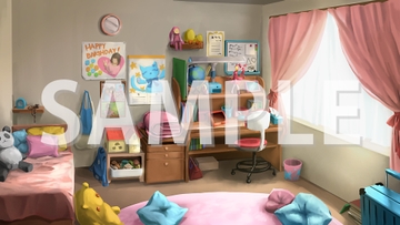 【背景素材】女の子の子ども部屋【時間差分4点】 [株式会社muku.]