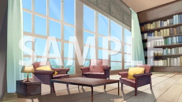 【背景素材】お城の書斎【時間差分3点】 [株式会社muku.]