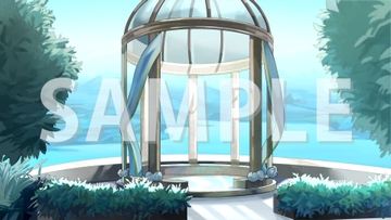 【背景素材】お城の庭【時間差分3点】 [株式会社muku.]