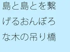 島と島とを繋げるおんぼろな木の吊り橋