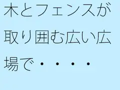 木とフェンスが取り囲む広い広場で・・・・