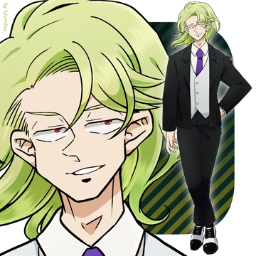 【キャラクター立ち絵】赤目セミロングのスーツの男性【スーツ有・無し差分 10種】 [4-TRUMP]