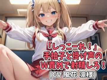 【※お得!2本セット】「しっこーれ!」手拍子と掛け声のW責めで射精しろ!(CV 風花 凛様) [アイボイス]