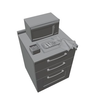 【3d素材モデル】キッチン(1)電子レンジ [3dcg]