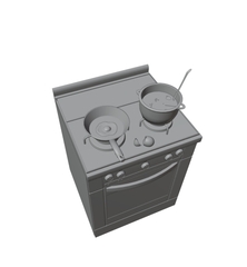 【3d素材モデル】キッチン(2)コンロ [3dcg]
