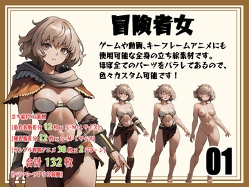 [立ち絵素材]女冒険者 パーツバラシ済み Vol.001 [Snow Material]