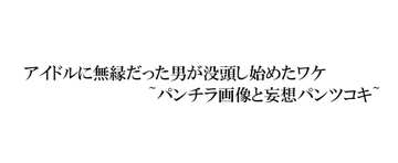 アイドルに無縁だった男が没頭し始めたワケ~パンチラ画像と妄想パンツコキ~ [パンツ研究所]