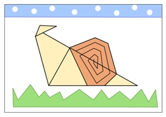 カタツムリ折り紙ぬりえA4サイズ [nanaraiTRY]