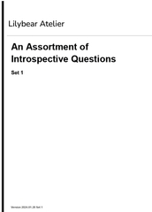 An Assortment of Introspective Questions [LB Atelier]