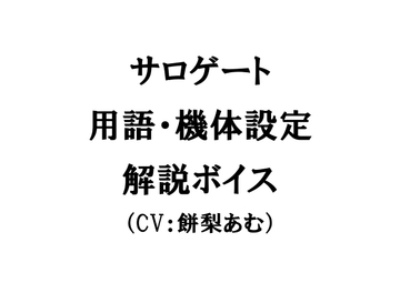 サロゲート 用語・機体設定解説ボイス [そせいらんぞー]