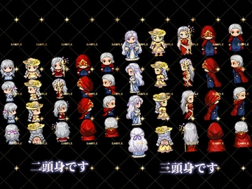 ドット絵素材·幻想風立ち絵対応の歩行素材 [猫滚滚工作室]