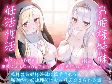 【逆レおほ声】王様のお姫様姉妹に監禁されて強○的に妊活種付けセックスさせられる話。ねっとりW耳舐め・濃厚じゅぽじゅぽWフェラ・W授乳・おほ声だいしゅきホールド。 [にゃんこフェチ]