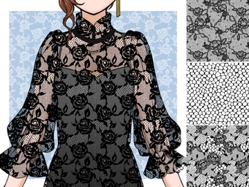 花のレースパターンとブラシ18種 [みずの ゆめ屋]