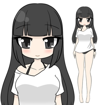 立ち絵素材ポップGシャツビキニ [コーヒー屋のKING]