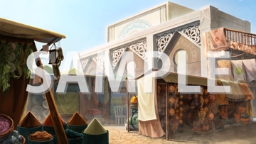 【背景素材】モロッコ風の市場【時間差分3点】 [株式会社muku.]