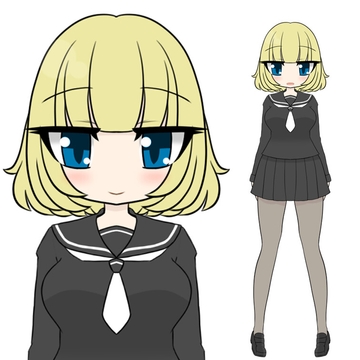 立ち絵素材ポップJセーラー冬 [コーヒー屋のKING]