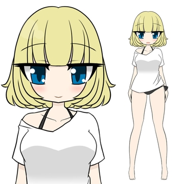 立ち絵素材ポップJシャツビキニ [コーヒー屋のKING]