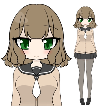 立ち絵素材ポップHカーディガン [コーヒー屋のKING]