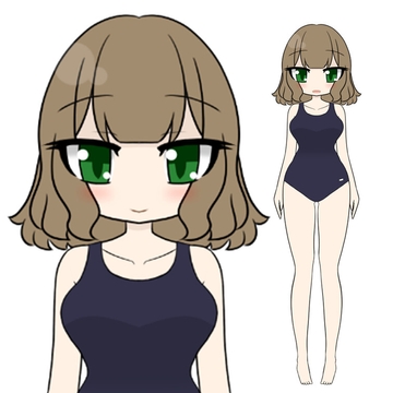 立ち絵素材ポップHスクール水着 [コーヒー屋のKING]