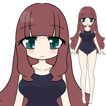 立ち絵素材ポップIスクール水着 [コーヒー屋のKING]