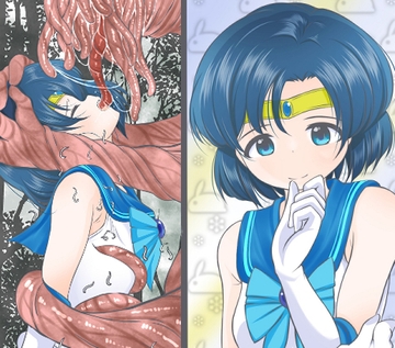 淫獣と戦うも寄生虫を大量に飲まされ敗北し捕食されるセ●ラーマーキュリー [宵星ヒカリの作品展]