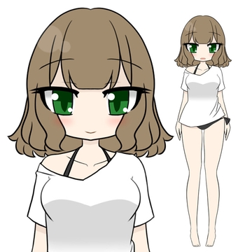 立ち絵素材ポップHシャツビキニ [コーヒー屋のKING]