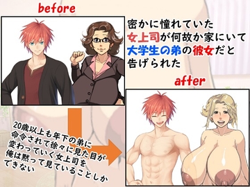 密かに憧れていた女上司が何故か家にいて大学生の弟の彼女だと告げられた [赤い蝋燭]