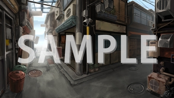 【背景素材】薄暗い路地【時間差分3点】 [株式会社muku.]