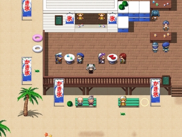 RPGツクールMV・MZ用 マップチップ・タイルセット19 『砂浜・ビーチ・海岸・海の家・海水浴場』 [タイルセット/マップチップ習作所]