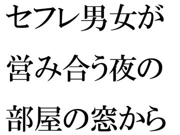セフレ男女が営み合う夜の部屋の窓から見える近くの川沿い [逢瀬のひび]