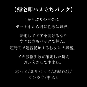 帰宅した瞬間に即ハメ立ちバック～1か月ぶりのえっちで性欲爆発ガン突き3絶頂～ [With Suzu]
