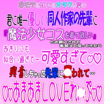 非モテでオタクな君に唯一優しい同人作家の先輩が、君の魔法少女コスに興奮し理性を失い、あまあま連続中〇し LOVE レ〇プ [紳士な変態]