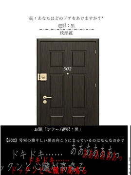 あなたはどのドアをあけますか? 選択黒 [枝浬菰]