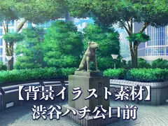 【イラスト背景素材】渋谷ハチ公口前
