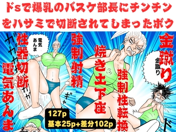 爆乳のバスケ部長にチンチンをハサミで切断されてしまったボク!【金蹴り・電気あんま・焼き土下座・強○射精・性器切断・強○性転換】 [神田森莉]
