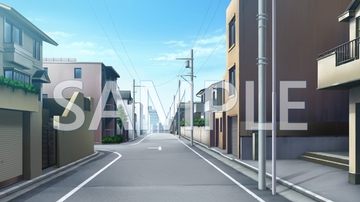 【背景素材】通学路(6045_bg13)【時間差分あり】 [XERO]