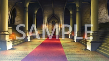 【背景素材】古城 玉座の間(6045_bg16) [XERO]