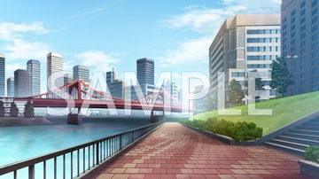 【背景素材】河川敷(6045_bg19)【時間差分あり】 [XERO]