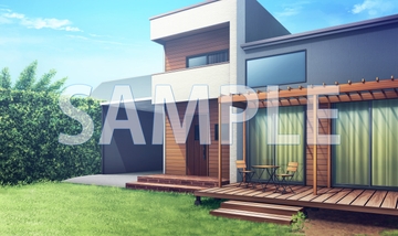 【背景素材】一軒家 庭先(6229_bg02)【時間差分あり】 [XERO]