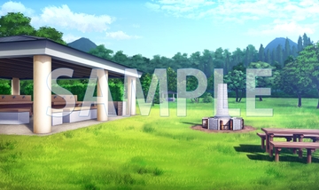 【背景素材】キャンプ場 BBQ広場(6229_bg07)【時間差分あり】 [XERO]