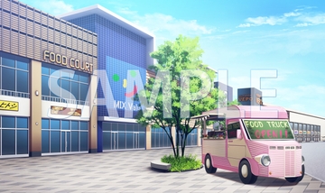 【背景素材】ショッピングモール 外観(6229_bg13)【時間差分あり】 [XERO]